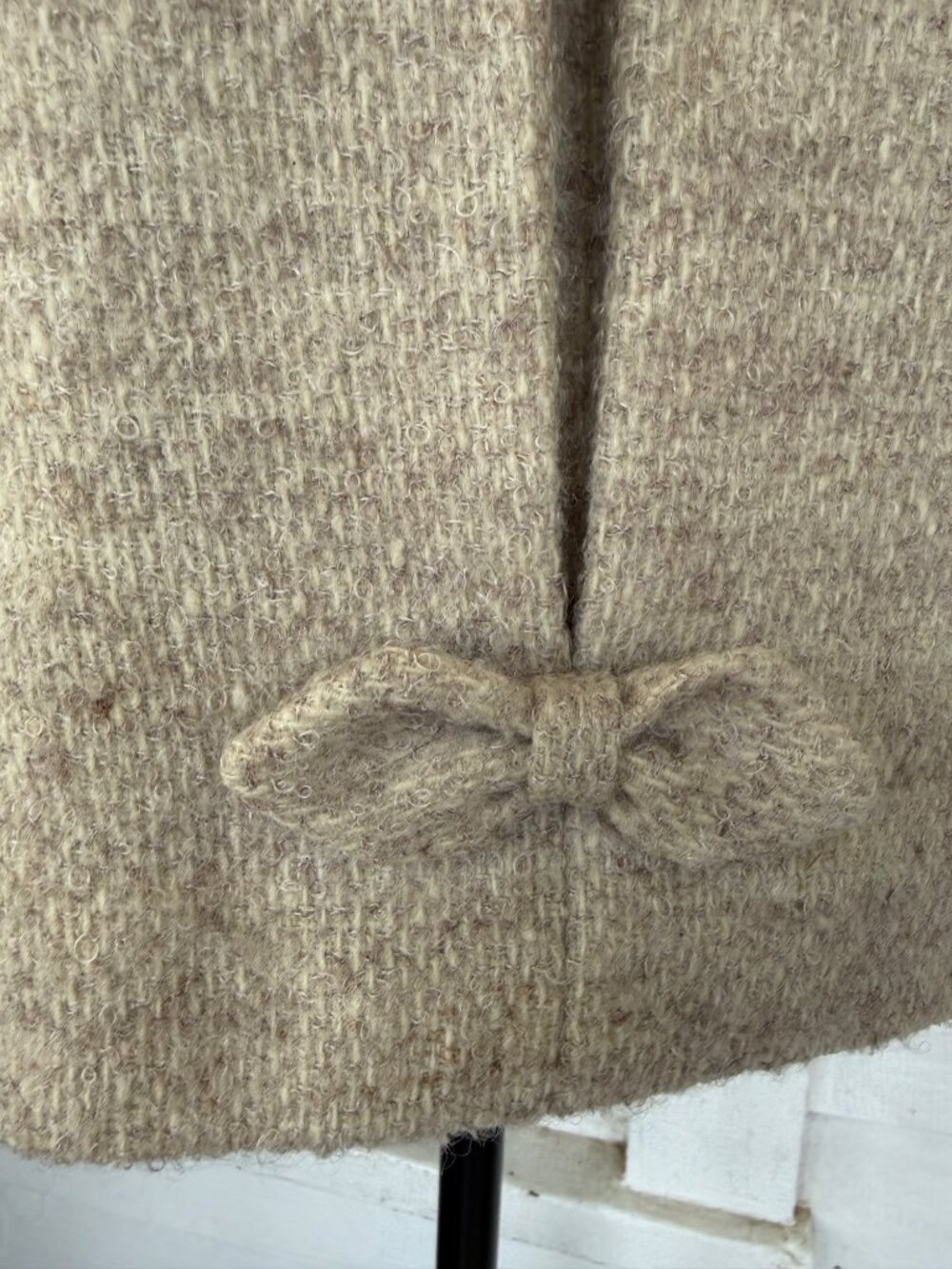 Vintage 50s "A Present Vogue" Short Wool Open Overcoat Beige M/L - Picture 4 of 16